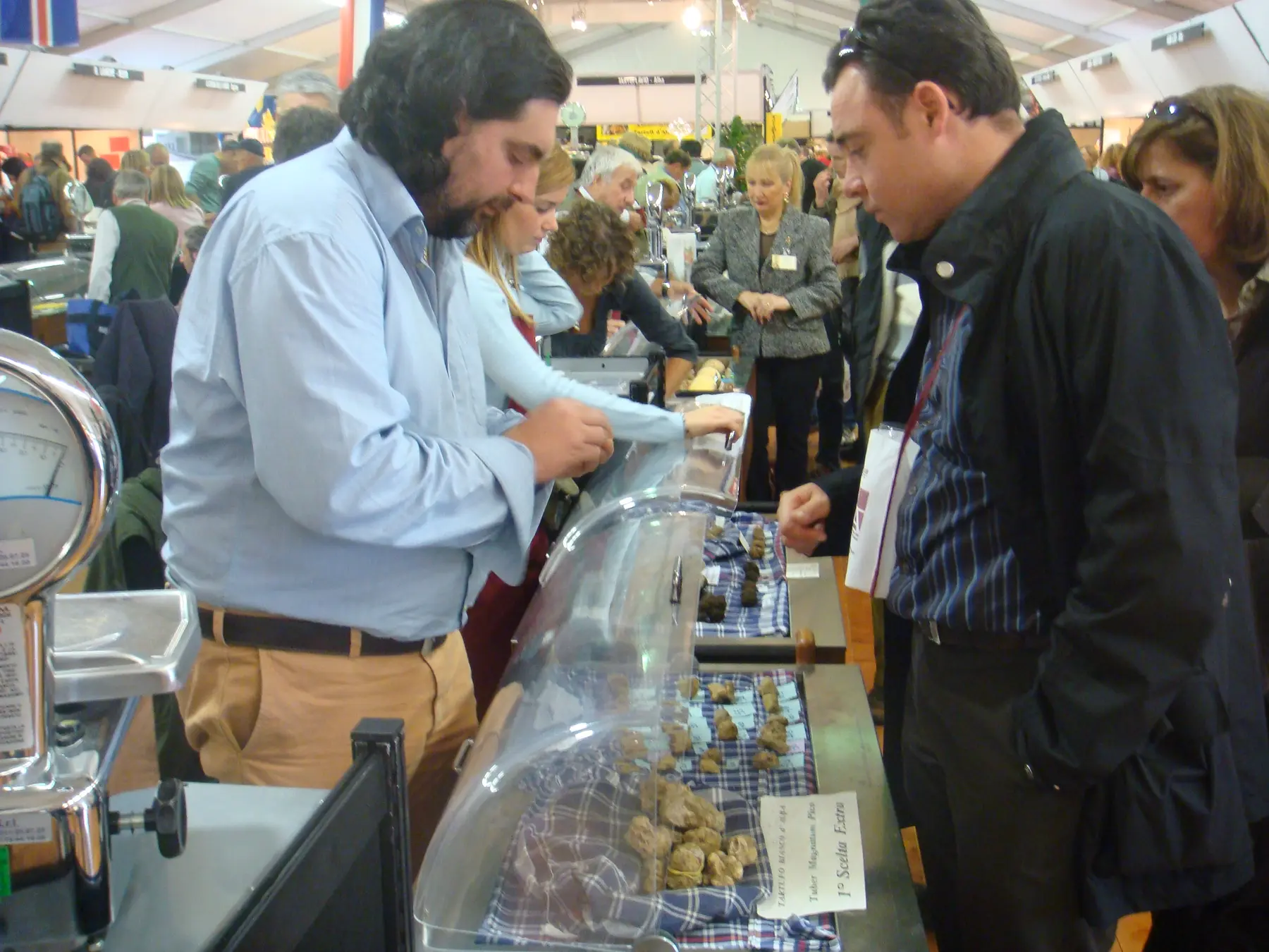 Visitors at the white truffle market of Alba (Fiera del Tartufo), Piedmont, October 2008